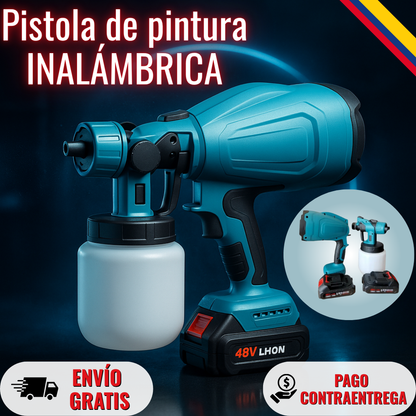 Pistola de pintura INALÁMBRICA + 2 Baterías 48V